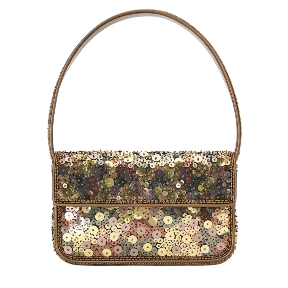 STAUD Tommy Beaded Bag – Gilded Sequins